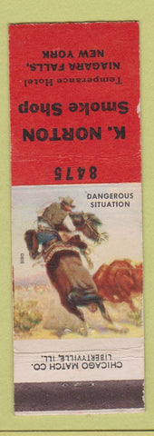 Matchbook Cover - K Norton Smoke Shop Tobacco Niagara Falls NY