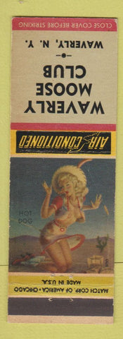 Matchbook Cover - Waverly Moose Club NY pinup