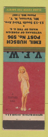 Matchbook Cover - VFW Mount Vernon NY Emil Hubsch pinup