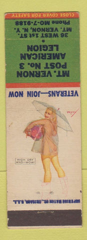 Matchbook Cover - American Legion Mount Vernon NY pinup