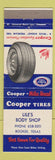 Matchbook Cover - Cooper Tires Lile's Body Shop Booker TX