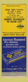 Matchbook Cover - American Hammered Piston Rings Lacy Motor Omaha NE