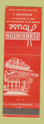 Matchbook Cover - Plankinton House Milwaukee WI