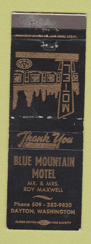Matchbook Cover - Blue Mountain Motel Dayton WA WEAR