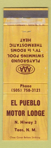 Matchbook Cover - El Pueblo Motor Lodge Taos NM