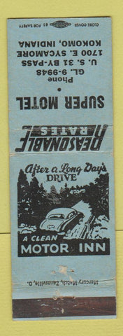 Matchbook Cover - Super Motel Kokomo IN