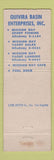 Matchbook Cover - Quivira Basin Enterprises San Diego CA