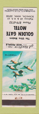 Matchbook Cover - Golden Gate Motel Scanlon MN