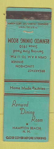 Matchbook Cover - Renwood Dining Room Hampton Beach NH WEAR