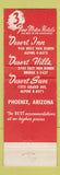 Matchbook Cover - Desert Inn Phoenix AZ