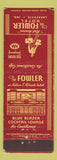 Matchbook Cover - Fowler Hotel Lafayette IN