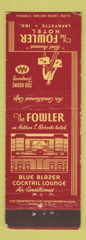 Matchbook Cover - Fowler Hotel Lafayette IN