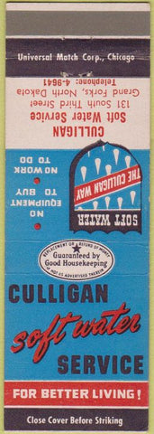 Matchbook Cover - Culligan Soft Water Service Grand Forks ND