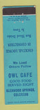 Matchbook Cover - Owl Cafe Glenwood Springs Colorado
