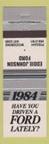 Matchbook Cover - 1984 Ford Eddie Johnson Pisgah Woodbine NC