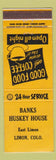 Matchbook Cover - Banks Huskey House Limon Colorado