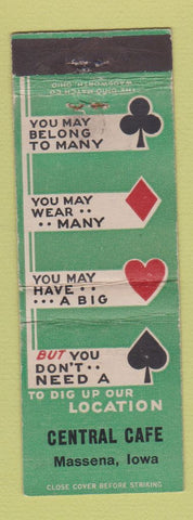 Matchbook Cover - Central Cafe Massena IA