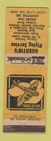 Matchbook Cover - Guertin's Flying Service Lewiston ME