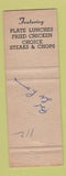 Matchbook Cover - Steve's Grill Pine Lawn MO