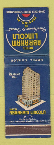 Matchbook Cover - Hotel Abraham Lincoln Reading PA WEAR