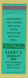 Matchbook Cover - Sammy's Restaurant Waco TX
