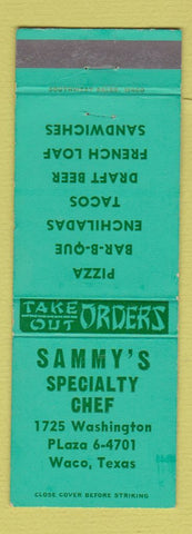 Matchbook Cover - Sammy's Restaurant Waco TX