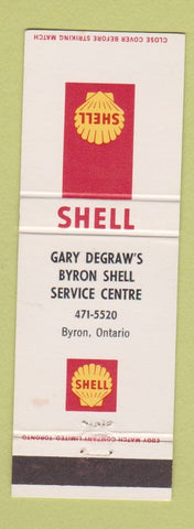 Matchbook Cover - Shell oil gas Gary Degraw's Byron ON