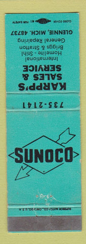 Matchbook Cover - Karpp's Sunoco oil gas Glennie MI WEAR
