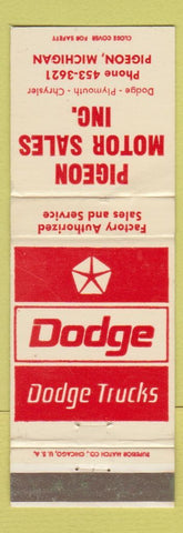 Matchbook Cover - Pigeon Motors Dodge Pigeon MI