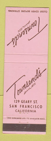 Matchbook Cover - Townsend's San Francisco CA
