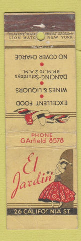 Matchbook Cover - El Jardin girlie feature WEAR