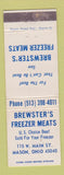 Matchbook Cover - Brewster's Freezer Meats Mason OH