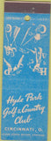 Matchbook Cover - Hyde Park Golf Country Club Cincinnati OH SAMPLE