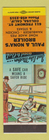 Matchbook Cover - Paul & Nona's Broiler Colusa CA