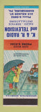 Matchbook Cover - K&R Radio TV Harrisburg PA