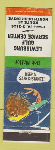 Matchbook Cover - Lewisburg Gulf oil gas PA