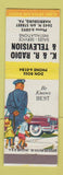 Matchbook Cover - K&R Radio TV Harrisburg PA