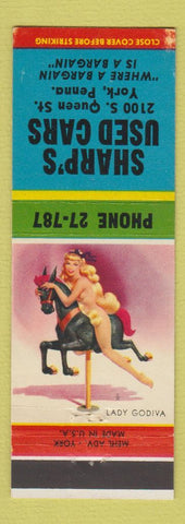 Matchbook Cover - Sharp's Used Cars York PA pinup