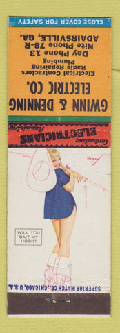 Matchbook Cover - Gwinn & Denning Electric Adairsville GA pinup