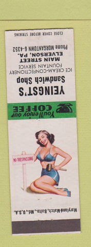 Matchbook Cover - Woody Yeingst's Restaurant Elverson PA pinup