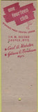Matchbook Cover - One Fourteen Club Casper WY