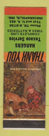 Matchbook Cover - Harger's Texaco oil gas Indianapolis IN