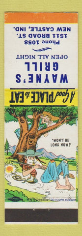 Matchbook Cover - Wayne's Grill New Castle IN hillbilly