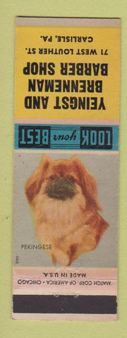 Matchbook Cover - Yeingst and Brenneman Barber Shop Carlisle PA Pekingese