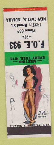 Matchbook Cover - Eagles Club New Castle IN pinup