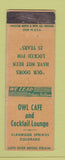 Matchbook Cover - Owl Cafe Glenwood Springs Colorado