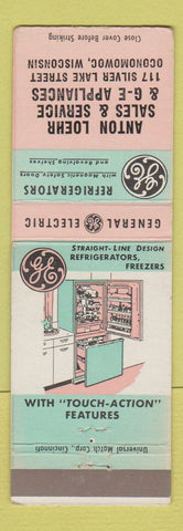 Matchbook Cover - GE General Electric Anton Loehr Oconomowoc WI