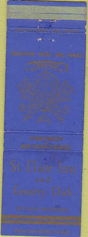 Matchbook Cover - St Clair Inn Country Club St Clair MI