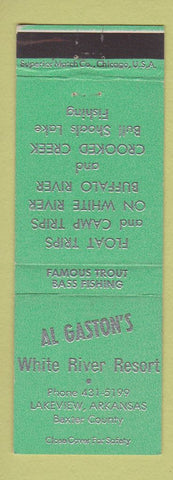 Matchbook Cover - Al Gaston's White River Resort Lakeview AR