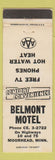 Matchbook Cover - Belmont Motel Moorhead MN